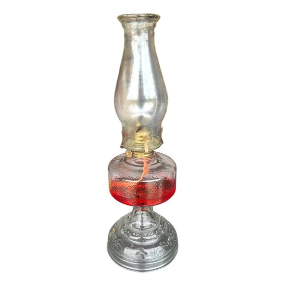 Lamplight Farms Cut Glass Clear Oil Lamp 18.5" - Picture 1 of 8